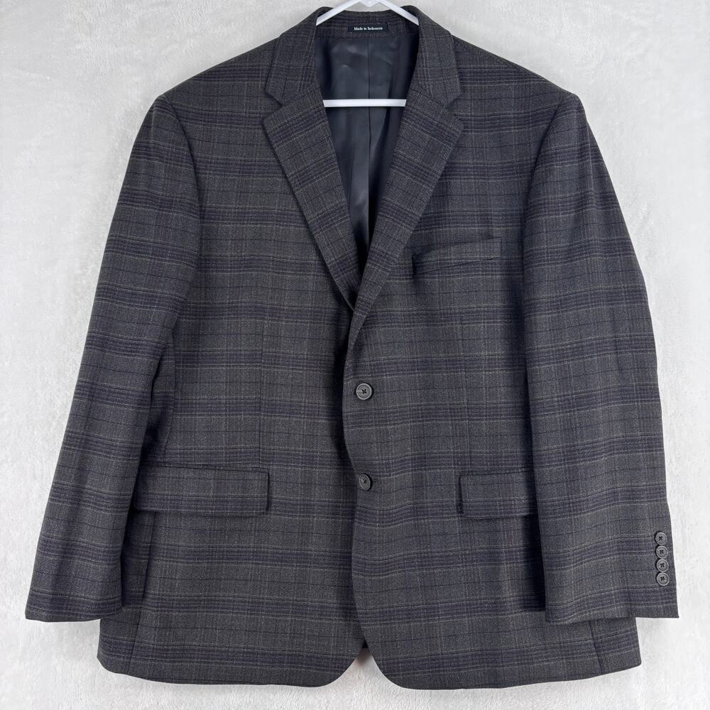 Pronto Uomo Platinum Mens 46S Gray Plaid Wool Blend Sport Coat Blazer